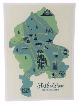 Staffordshire Map Print