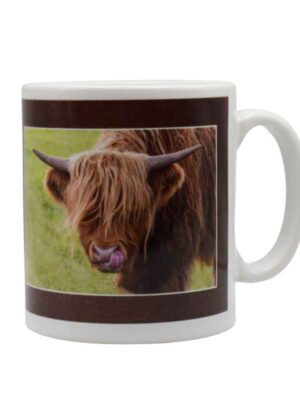 Highland cow mug black