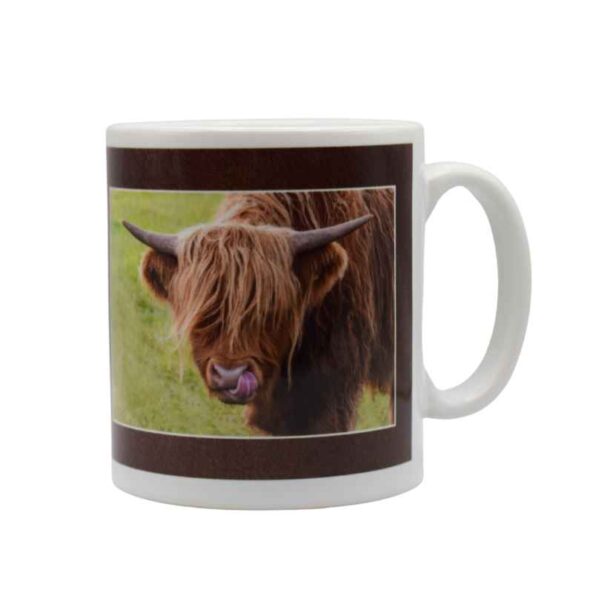 Highland cow mug black